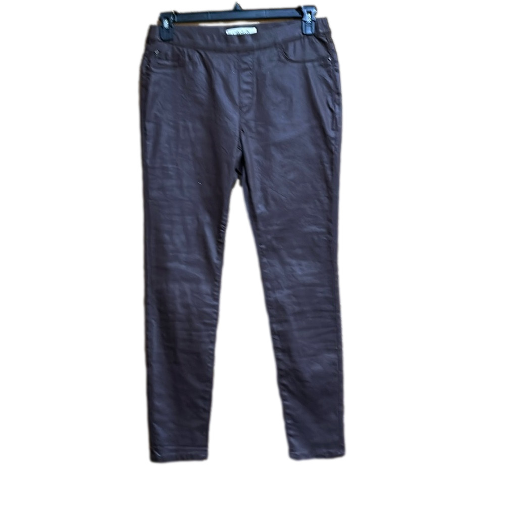 Charlie B Chocolate Brown Coated Pull On Denim Jeggings Size 8 - NWOT